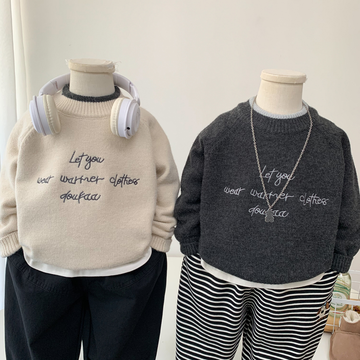 秋冬毛衣打底衫中小童柔软毛线衣