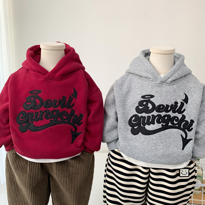 冬季男女童纯棉韩版羊羔绒卫衣