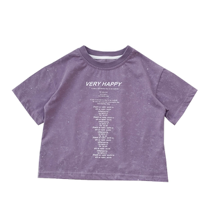 儿童纯棉短袖t夏季2025新款男童字母亮片T恤时尚韩版休闲体恤上衣