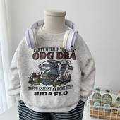 百搭潮 儿童休闲上衣洋气中小童卡通套头衫 男童卫衣春秋装 2026新款