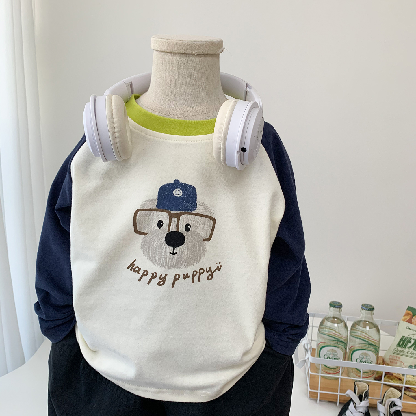 男小童春秋薄款纯棉长袖T恤卡通T