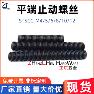 M4M5M6M8M10M12 正辰PBL01發黑碳鋼全螺紋螺桿止動螺絲平端STSCC