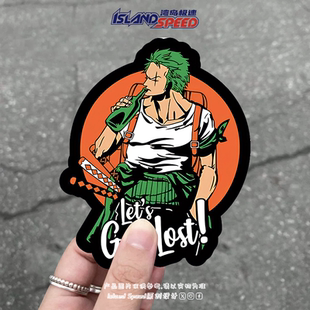 海贼王汽车贴纸罗罗诺亚索隆三刀流剑术海贼猎人笔记本电脑贴画