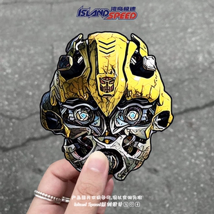 变形金刚车贴大黄蜂经典 角色战损风头部设计电车车身防水贴花