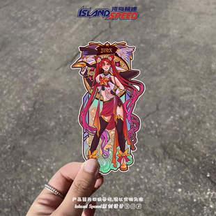 英雄联盟汽车贴纸星之守护者金克斯赛车后尾门后窗划痕遮盖贴
