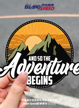 AND SO THE Adventure BEGINS汽车贴纸户外冒险风格图案防水贴花