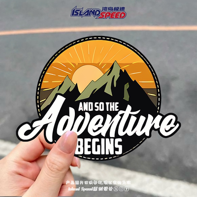 AND SO THE Adventure BEGINS汽车贴纸户外冒险风格图案防水贴花