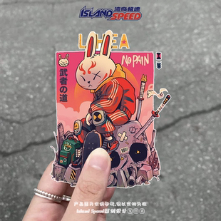 Mad Kobra潮流兔汽车贴纸复古赛博朋克风卡通电脑笔记本平板贴花