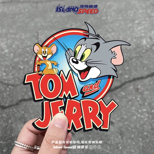 猫和老鼠汽车贴纸汤姆杰瑞经典 饰摩托车贴画 动画周边电车后备箱装
