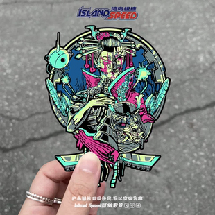 艺妓机器人汽车贴纸赛博朋克风日式 电车摩托车车身贴画 风格