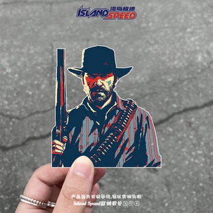 荒野大镖客2汽车贴纸亚瑟·摩根划痕遮盖电车摩托车装 饰贴