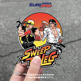 街头霸王车贴经典 游戏角色隆肯滑板冲浪板头盔防水汽车贴画