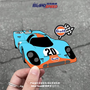 保时捷917K赛车汽车贴纸跑车复古后尾门装 饰贴