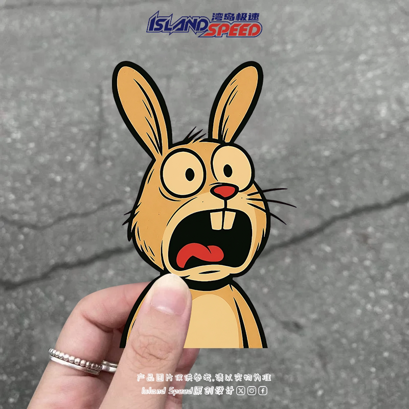 卡通动物表情防水车贴