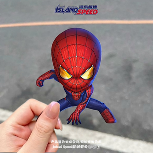 Q版 蜘蛛侠贴画漫威宇宙超级英雄角色车尾车身侧面三角窗贴纸