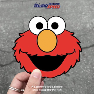 芝麻街车贴儿童动画片角色艾摩汽车车身侧面后备箱涂鸦遮盖划痕贴