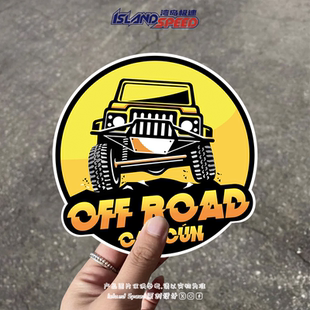 图案赛车露营车防水贴纸 CANCUN贴画坎昆越野车个性 OFF ROAD