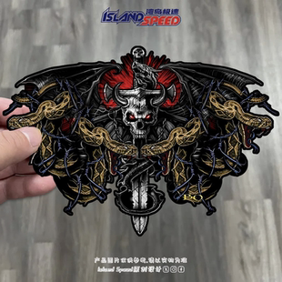 骷髅龙头汽车贴纸欧美趣味二次元 创意滑板摩托车英文贴花 个性