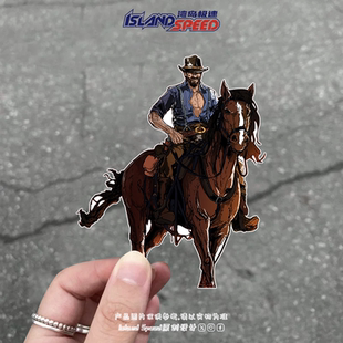 荒野大镖客汽车贴纸亚瑟·摩根骑马牛仔后尾门摩托车划痕遮盖贴花