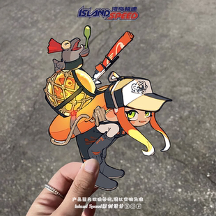 斯普拉顿车贴乌贼世界 居民们任天堂游戏周边头盔赛车贴画