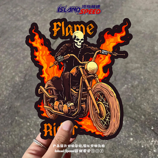 Flame Rider汽车贴纸漫威恶灵骑士火焰车身车窗卡通贴花