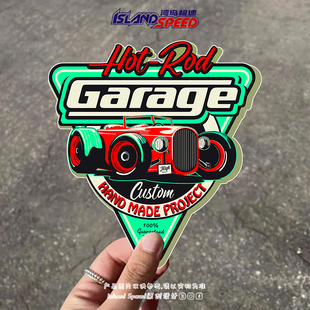 创意复古跑车改装 Garage汽车贴纸卡通个性 贴纸 Rod Hot