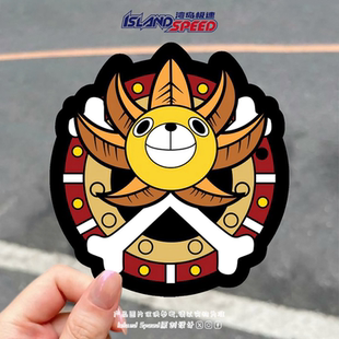 海贼王桑尼号汽车贴纸动漫卡通赛车滑板冲浪板划痕遮盖摩托机车贴