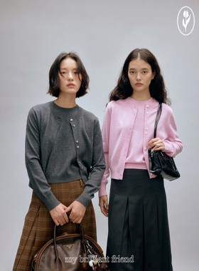 shyshy“秋日慰藉”柔软全羊毛两件套小心机贝壳扣设计百搭开衫