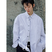 春日漫步轻盈感棉质宽松条纹衬衫 shyshy 条纹音符
