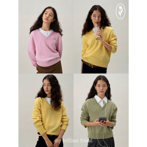 shyshy宽松套头针织毛衣