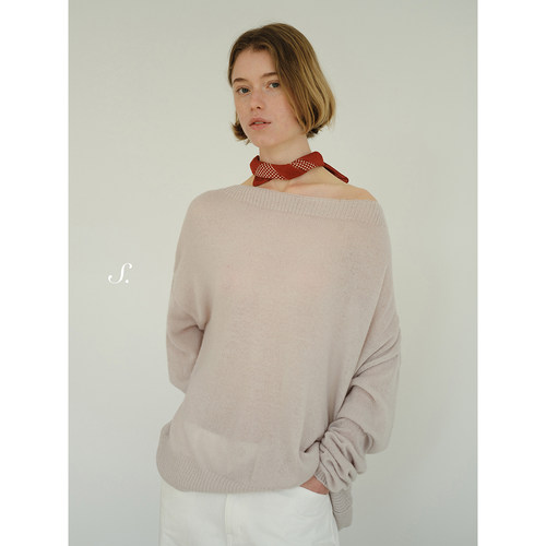 shyshy雾感柔软亲肤羊驼毛混纺一字领罩衫空调衫