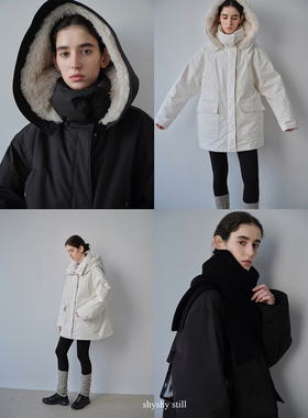 shyshy“漫长雪季”三防面料大朵绒派克服抗风东北可穿羽绒服大毛