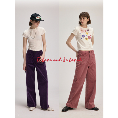 shyshy口袋灯芯绒长裤