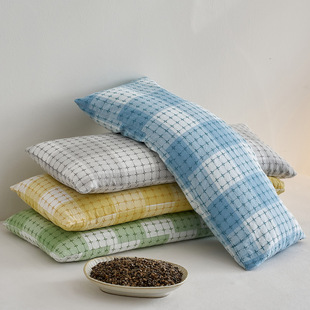 渐变方格腰枕护颈护腰枕头枕芯颈椎睡眠家用硬壳睡觉学生宿舍