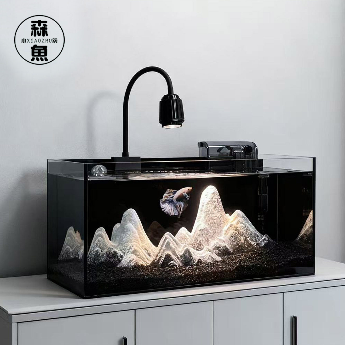 新款鱼缸客厅生态造景桌上浴缸家用免换水超白玻璃恒温斗鱼缸全套,宠物/宠物食品及用品,桌面缸,淘宝优惠券,粉丝福利购,淘宝优惠卷