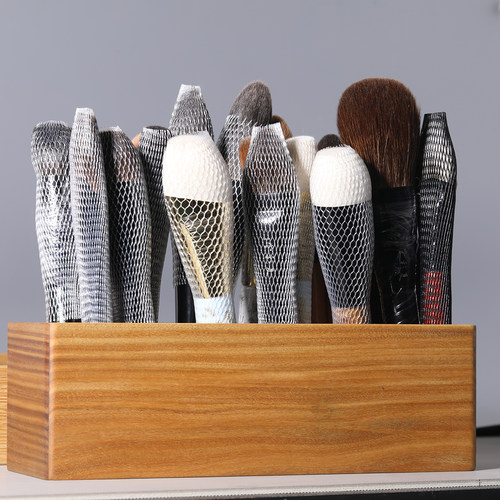 阿根廷绿檀12格化妆刷收纳刷桶