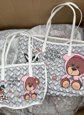 柜价298~！出口日本原单尾货清仓包包经典PVC通勤单肩水桶托特包