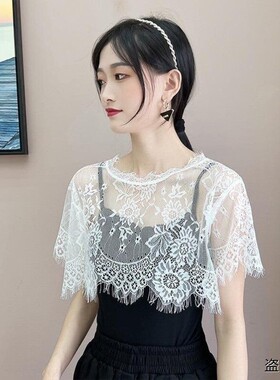 短袖打底镂空假衣领百搭