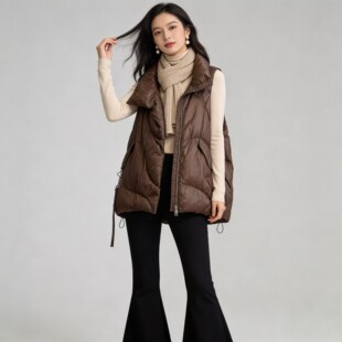 秋冬季 马甲短款 新款 休闲宽松坎袖 羽绒服 女士厚款 工厂冲量2020款