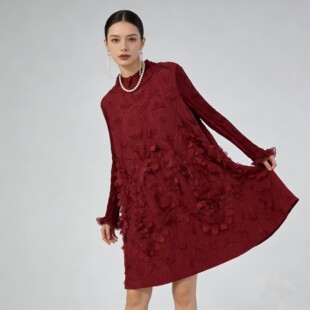 工厂冲量8572时尚 连衣裙 气质显瘦高贵上档次复古春秋季