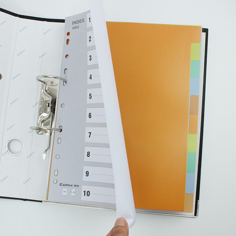 코믹스 분류지 A4 스페이서 용지 10색페이징 색인지 11구멍 PP스페이서 라벨 사무용품
