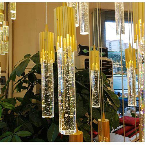 复式楼水晶大吊灯轻奢吊灯别墅客厅中空灯具简约现代楼梯间长吊灯,家装灯饰光源,客厅吊灯,淘宝优惠券,粉丝福利购,淘宝优惠卷