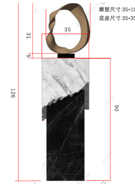 家居别墅酒店电视柜玄关落地装饰大理石底座摆件玻璃钢雕塑工艺品