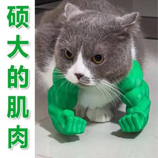 3D打印 猫咪肌肉手臂猫咪绿巨人手臂衣服创意趣味麒麟臂搞笑拳击