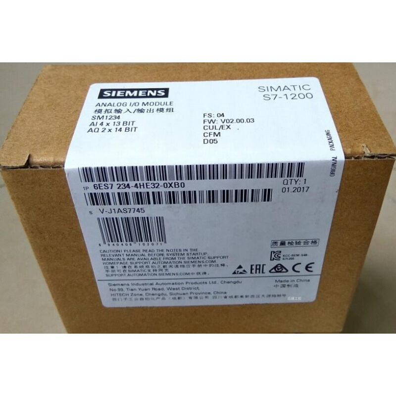 拍前询价：6ES7234-4HE32-0XB0 S7-1200SM1234 AI4x13bit/AO2x14b