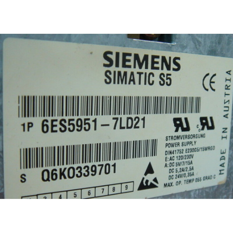 拍前询价：6ES5951-7LD21S5电源951无缓冲电池AC120/230V 5