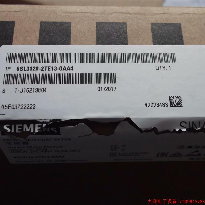 拍前询价:现货全新无包装模块6SL3120-2TE13-0AA4配件齐全未使用