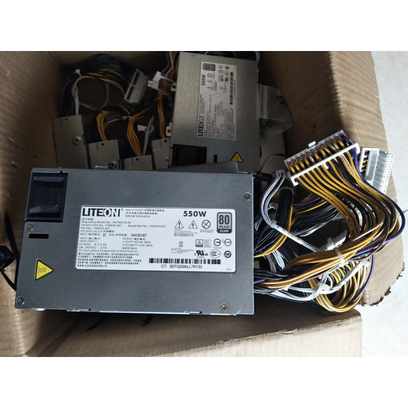 拍前询价：原装拆机 HP DL180 Gen9 HP HSTNS-PL53 550w银牌 电源