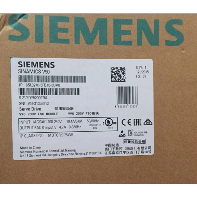 拍前询价：6SL32105FB115UA0V90伺服驱动器1.5千瓦6SL3210-