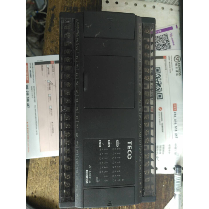 拍前询价：旧*东元台安 PLC AP-130BT-A 交流型16点入14点出晶体